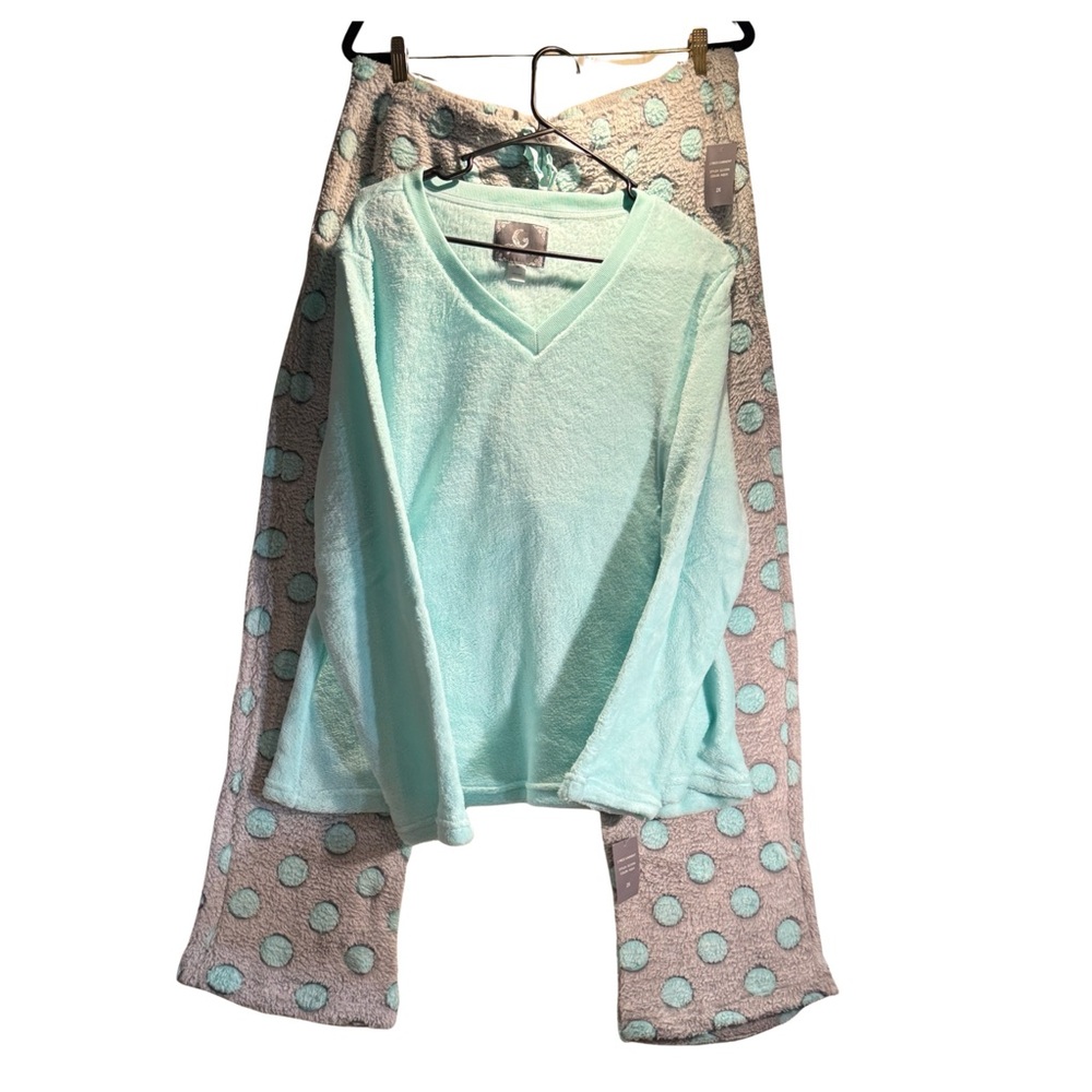 Pj‎ Couture Mint and Gray Polka Dot Pajama Set